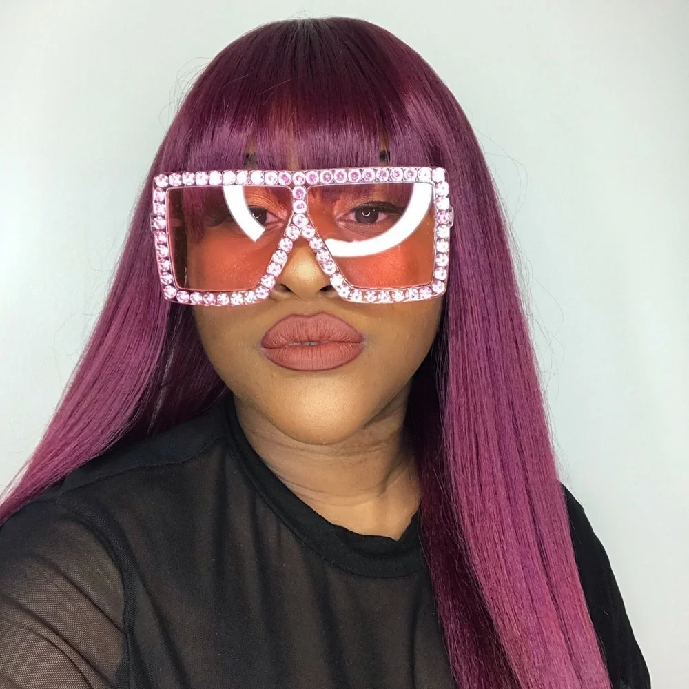Rhinestone Square Sunglasses